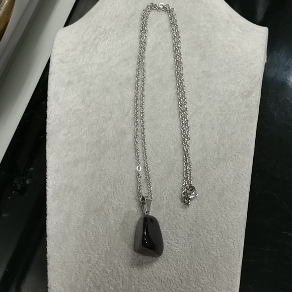 Amethyst Necklace Natural Gemstone Crystal Pendant Stainless-Steel Chain Purple - Picture 11 of 17